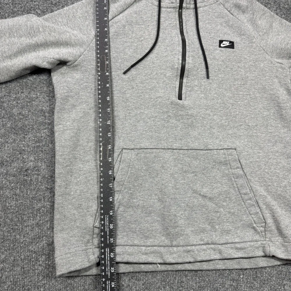 Nike Hoodie Mens L Gray Athletic Quarter Zip‎ Pullover Sweatshirt Activewear